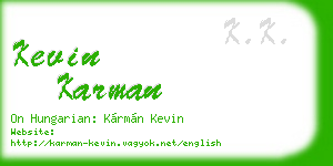 kevin karman business card